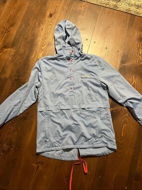 Columbia Light Blue Outdoor Pullover with White Logo Tag